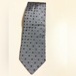 Banana Republic Gray Silk Tie with Geometric Print Made in Italy - EUC